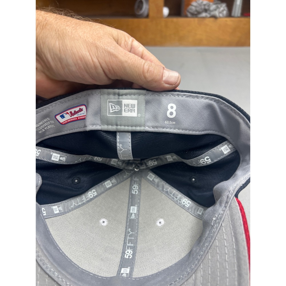 New Era 59FIFTYMinnesota Twins Hat Mens Size 8 MLB Authentic Collection Navy Red - Picture 3 of 3